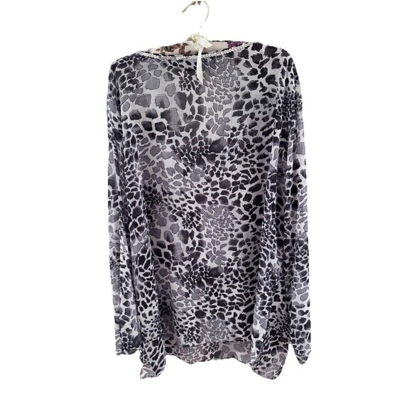 Susan Graver Women's Animal Print Blouse w/ Tank Top Set 2X Plus Size Dressy - Picture 6 of 6